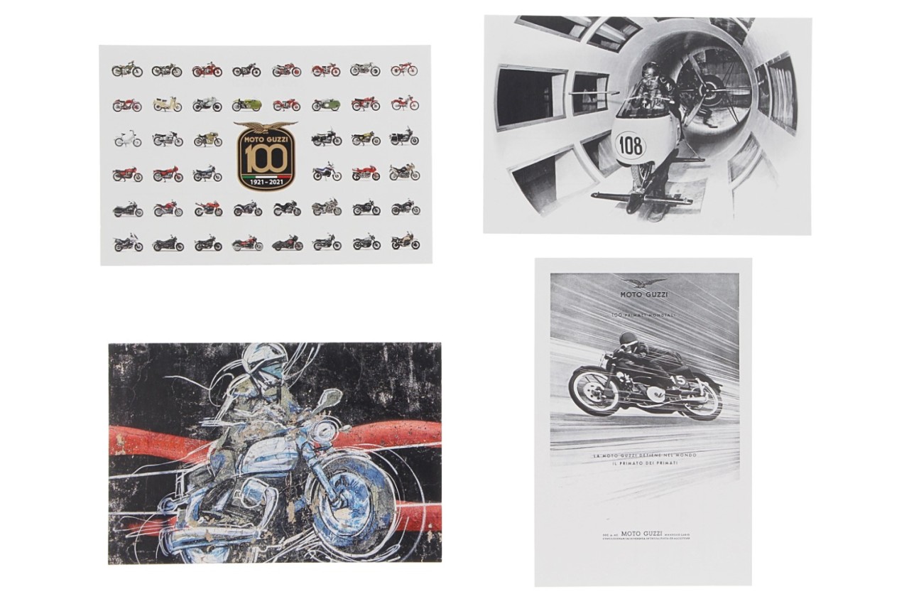 Moto Guzzi Postkarte Centenario (4 Stück)
