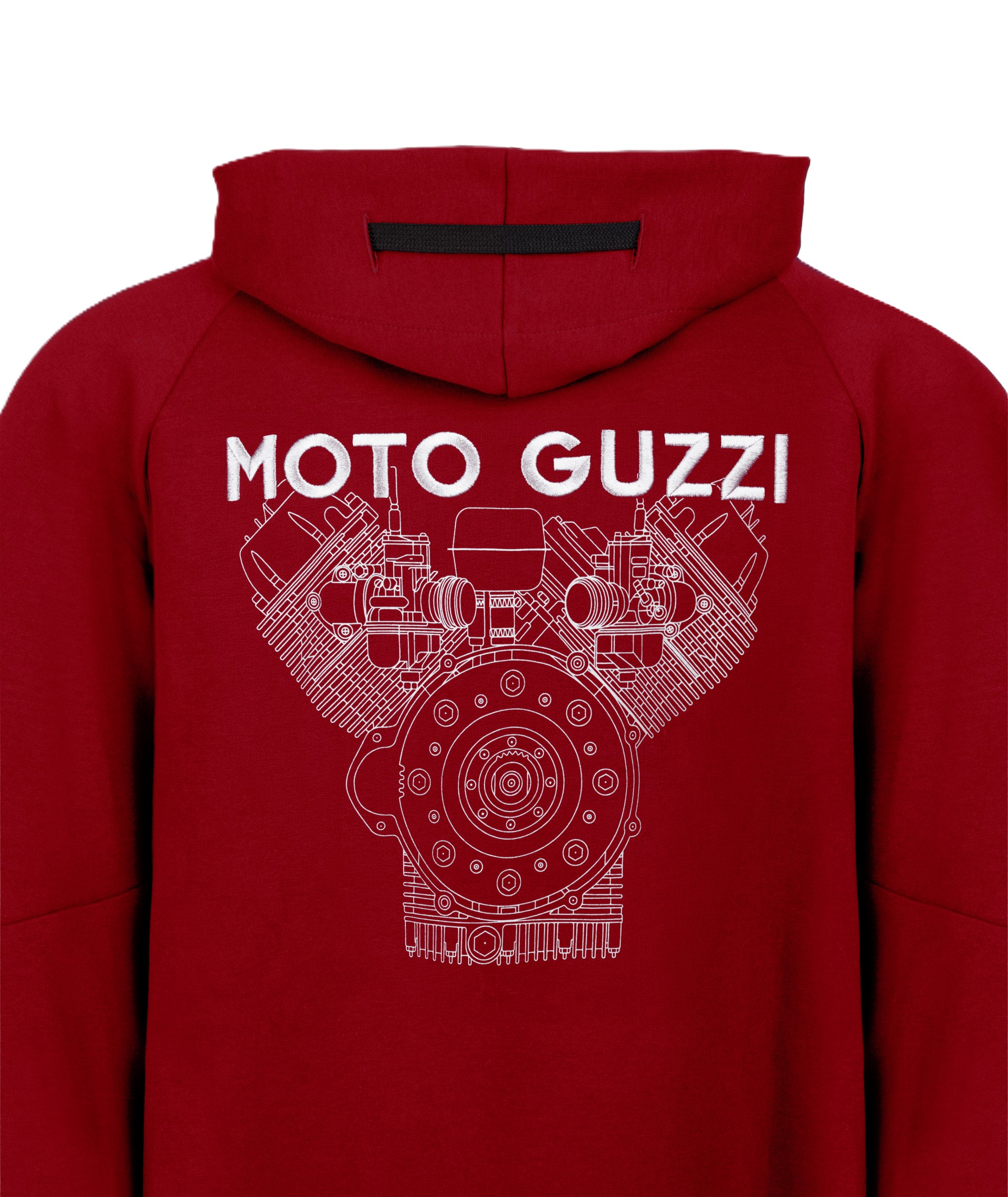 Unisex Hoodie Kapuzenpullover „Moto Guzzi Essential“ rot