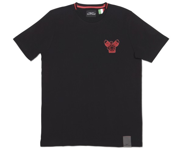 Moto Guzzi Herren T-Shirt Classic schwarz/rot/grau Baumwolle