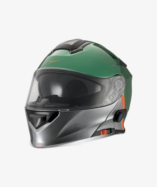 Moto Guzzi Helm „Modular BT“ grün mit Bluetooth