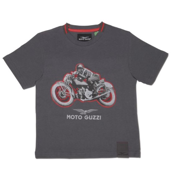 Moto Guzzi Kinder T-Shirt Garage Baumwolle grau