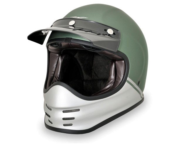 Moto Guzzi Adventure Vintage Helm - grün / silber matt