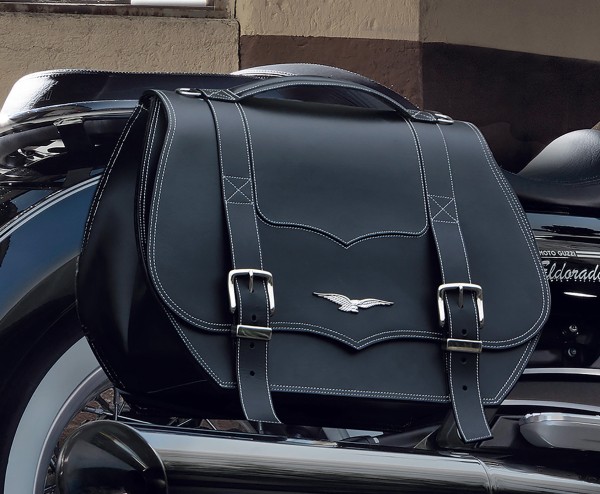 Original Packtaschen, Leder, schwarz, 23 l für Moto Guzzi Eldorado