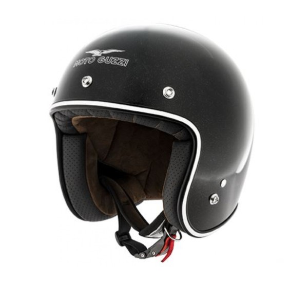 Moto Guzzi Jethelm Metalflank Helm schwarz